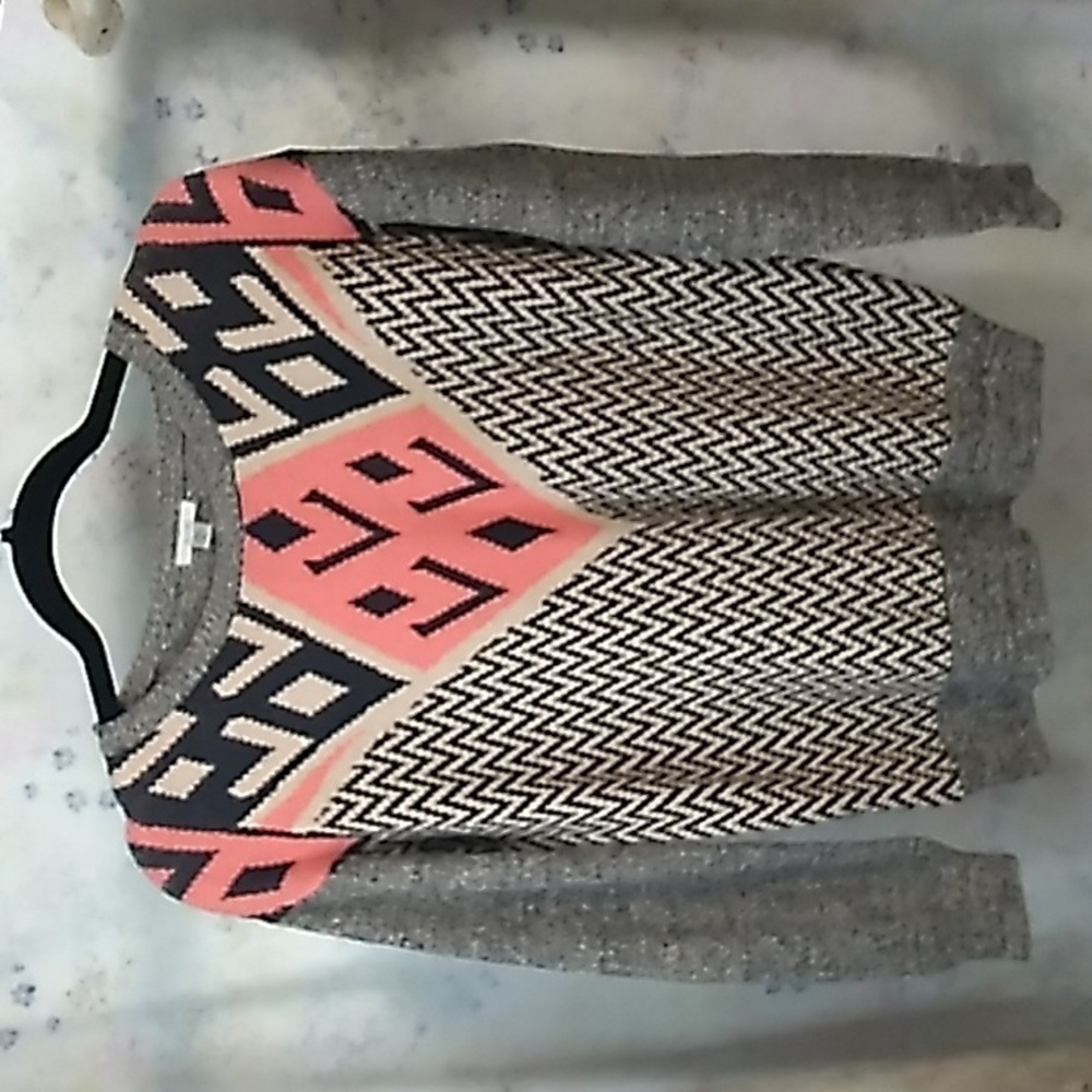 Ecote Women's Size Small Multi Geometric Patterned Sweater